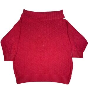Forelli Womens 22/24 Red Cotton Off‎ Shoulder Sweater USA 9001 Repair